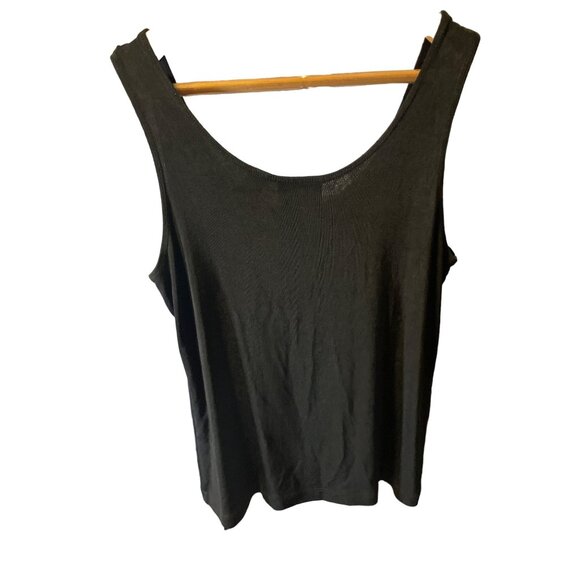 Chico's Travelers Black Loose Fitting Sleeveless Scoop Neck Tank Top Sz L - Picture 5 of 6